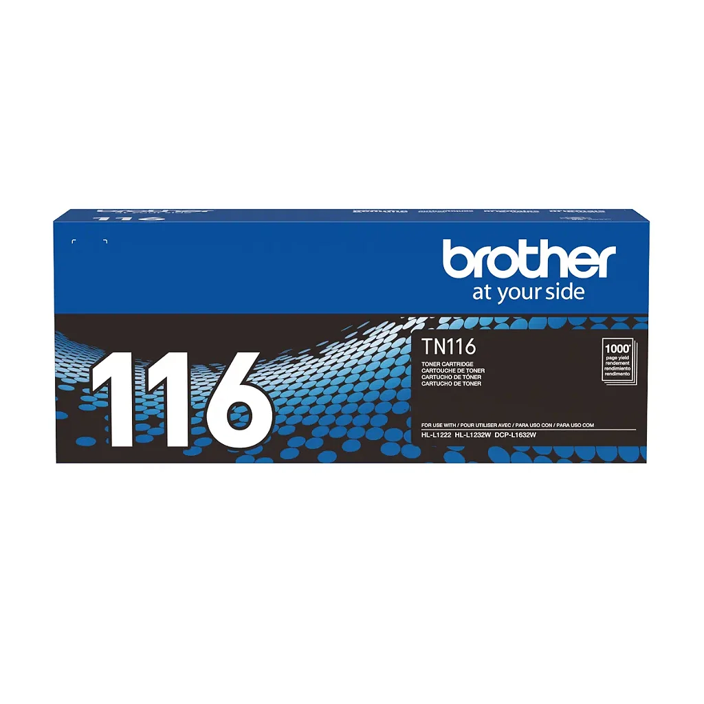 Toner Brother Original TN116BR Preto 1.000 Páginas para Impressoras HL-L1222 HL-L1232W DCPL1632W