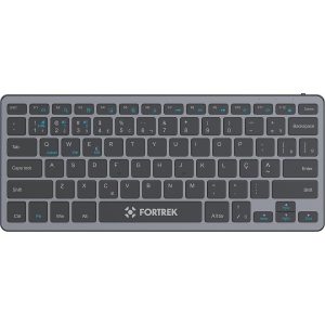 Teclado Sem Fio Fortrek KB11 Compacto Bluetooth e 2.4GHz Dual Mode 78 Teclas ABNT2 Bateria Recarregável Grafite