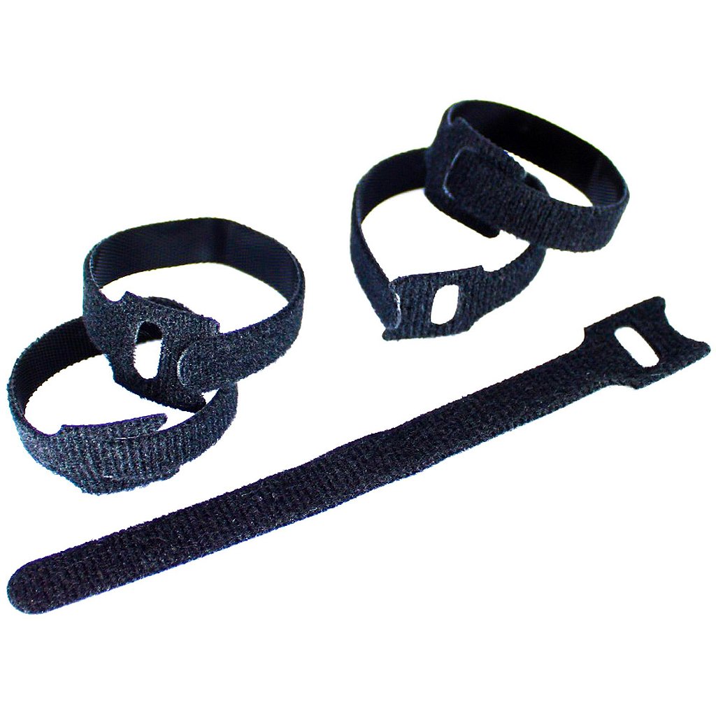 Organizador de Cabos Tipo Velcro Preto Kit 5 Unidades STORM ORCB0001