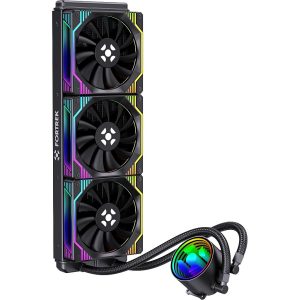 Water Cooler Fortrek Breezy 360mm Preto Triple Fan ARGB TDP 280W para Intel LGA 115x/1200/1700/20XX e AMD AM4/AM5
