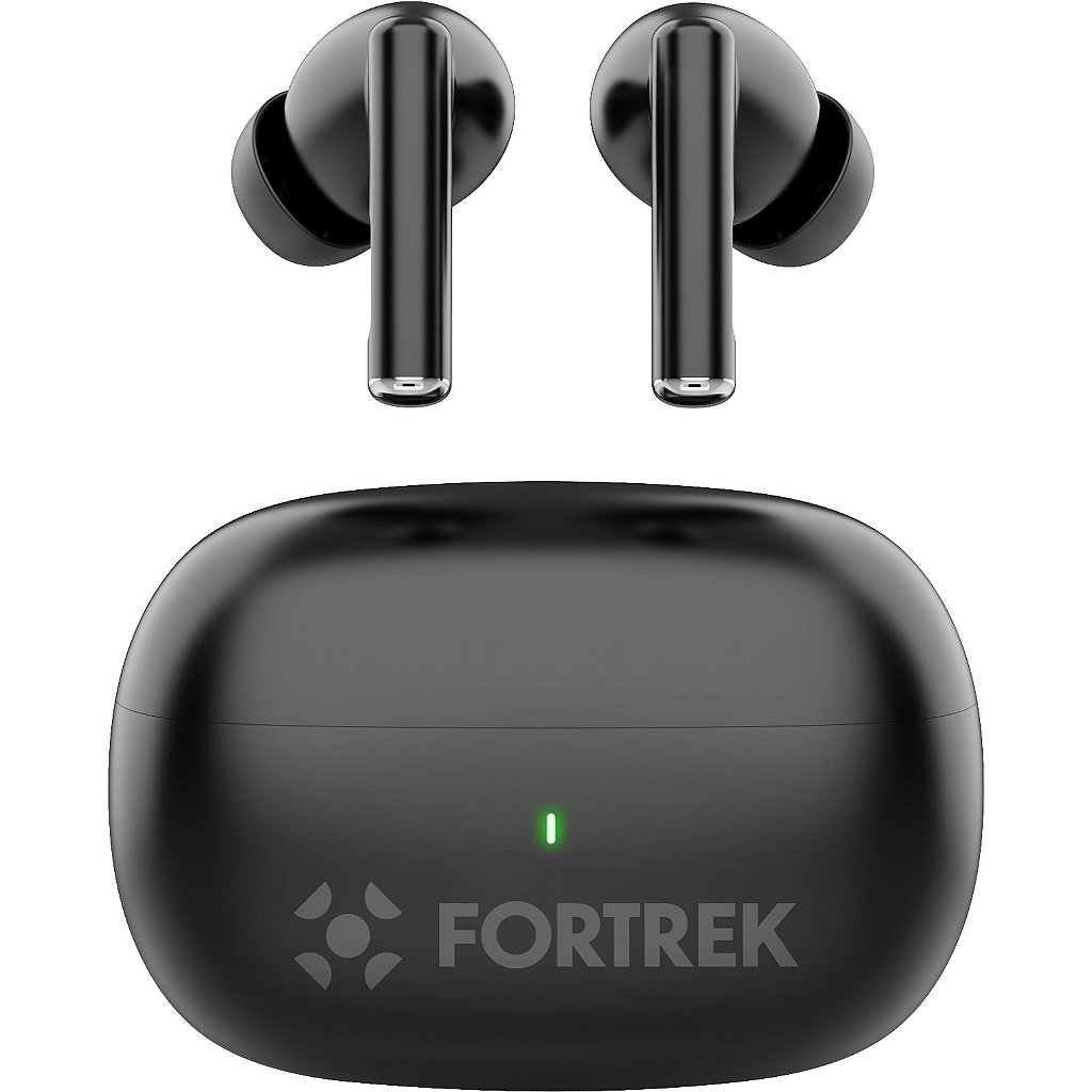 Fone de Ouvido Bluetooth TWS Sem Fio Fortrek HWS1 | Driver 13mm / Touch / USB-C / 4h bateria