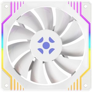Cooler Fan Gabinete Fortrek Frosty Rainbow 120mm RGB Branco Rolamento Hidráulico Conector Molex + 3 Pinos