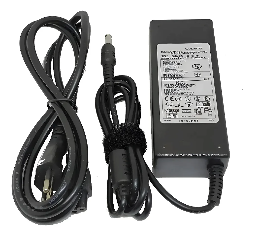 fonte carregador Notebook Samsung 90W 19V 4.74A Conector 5.5x3.0mm Bivolt Preto