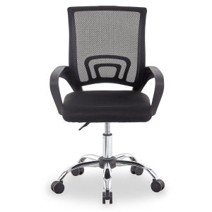 Cadeira de Escritório Executiva Giratória MAXOFFICE MOCH-LOW/BK Preta Tela Mesh Suporta 120kg com Ajuste de Altura e Rodízios de Nylon