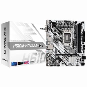 Placa Mae LGA1700 ASRock H610M-HDV/M.2 + D5 DDR5 Micro ATX HDMI/DP/VGA M.2/SATA Gigabit LAN