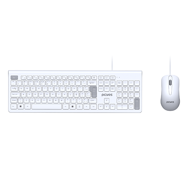 Kit Teclado E Mouse Usb Pcyes Soft Branco
