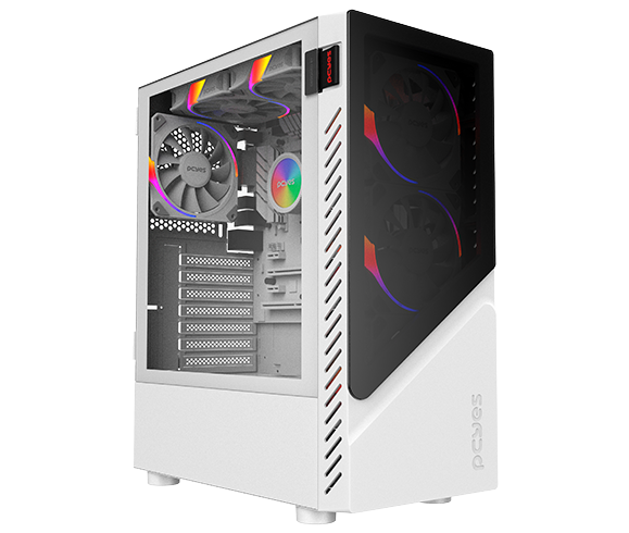 Gabinete Gamer PCYes Set White Ghost Mid Tower ATX Lateral Vidro Temperado Branco GSWGPBR