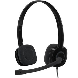 Headset Logitech H151 com Microfone Giratório e Redução de Ruído Conector P3 3.5mm Controles no Fio