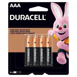 Pilha Alcalina Duracell AAA Palito 1.5V MN2400B8 com 8 Unidades