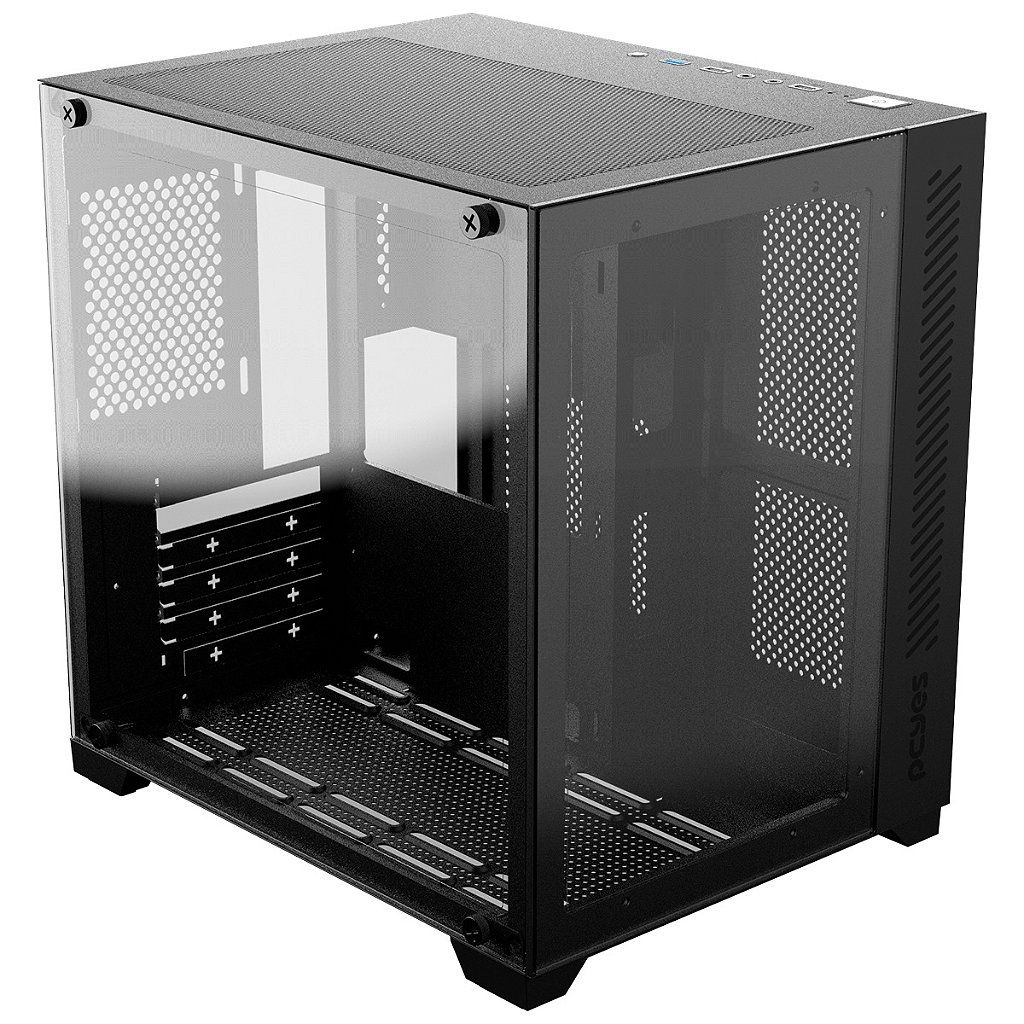 Gabinete Gamer PCYes Forcefield Preto Mid-Tower mATX Vidro Temperado Lateral e Frontal GFFBVP