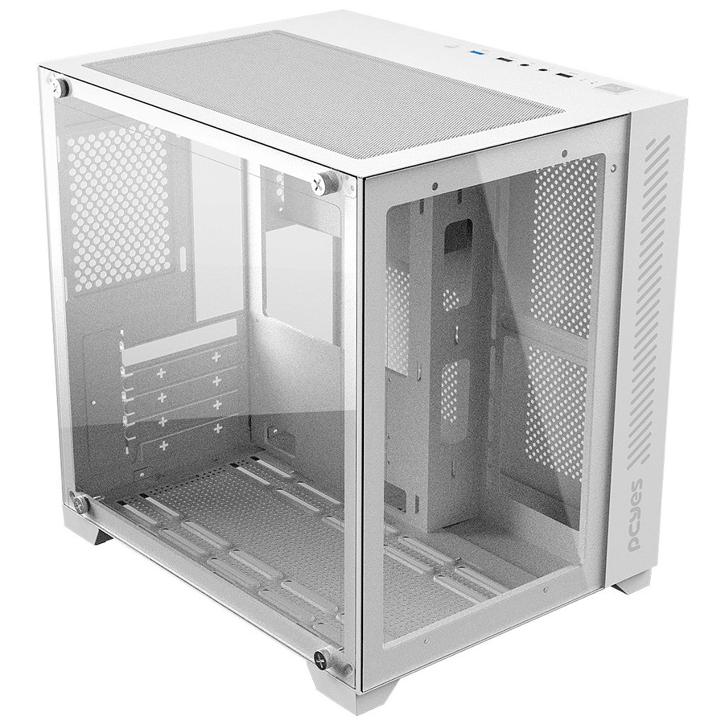 Gabinete Gamer PCYes Forcefield White Mid-Tower mATX Branco Vidro Temperado GGFWGP