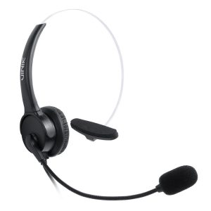 Headset Monoauricular Corporativo Vinik VK400RJ9 com Microfone Ajustável e Conector RJ9 para Telefone IP