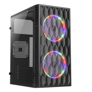 Gabinete Bluecase Hive BG-057 Mid Tower mATX Mini-ITX Lateral Vidro Temperado USB 3.0 Preto com 2 Fans