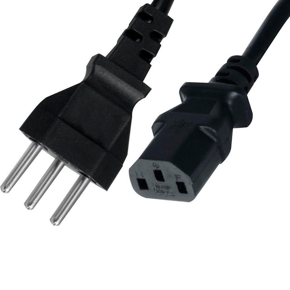 Cabo de Força Tripolar 1,5m Padrão Novo NBR 14136 para PC Fonte ATX Monitor IEC C13 2x0,75mm²