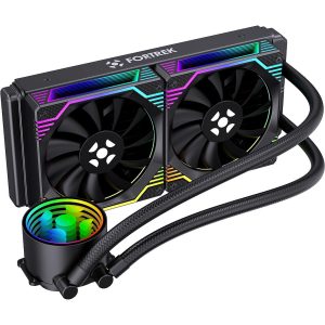 Water Cooler Fortrek Breezy 240mm Dual Fan ARGB Preto TDP 240W Intel LGA 1700/1200/115X AMD AM5/AM4