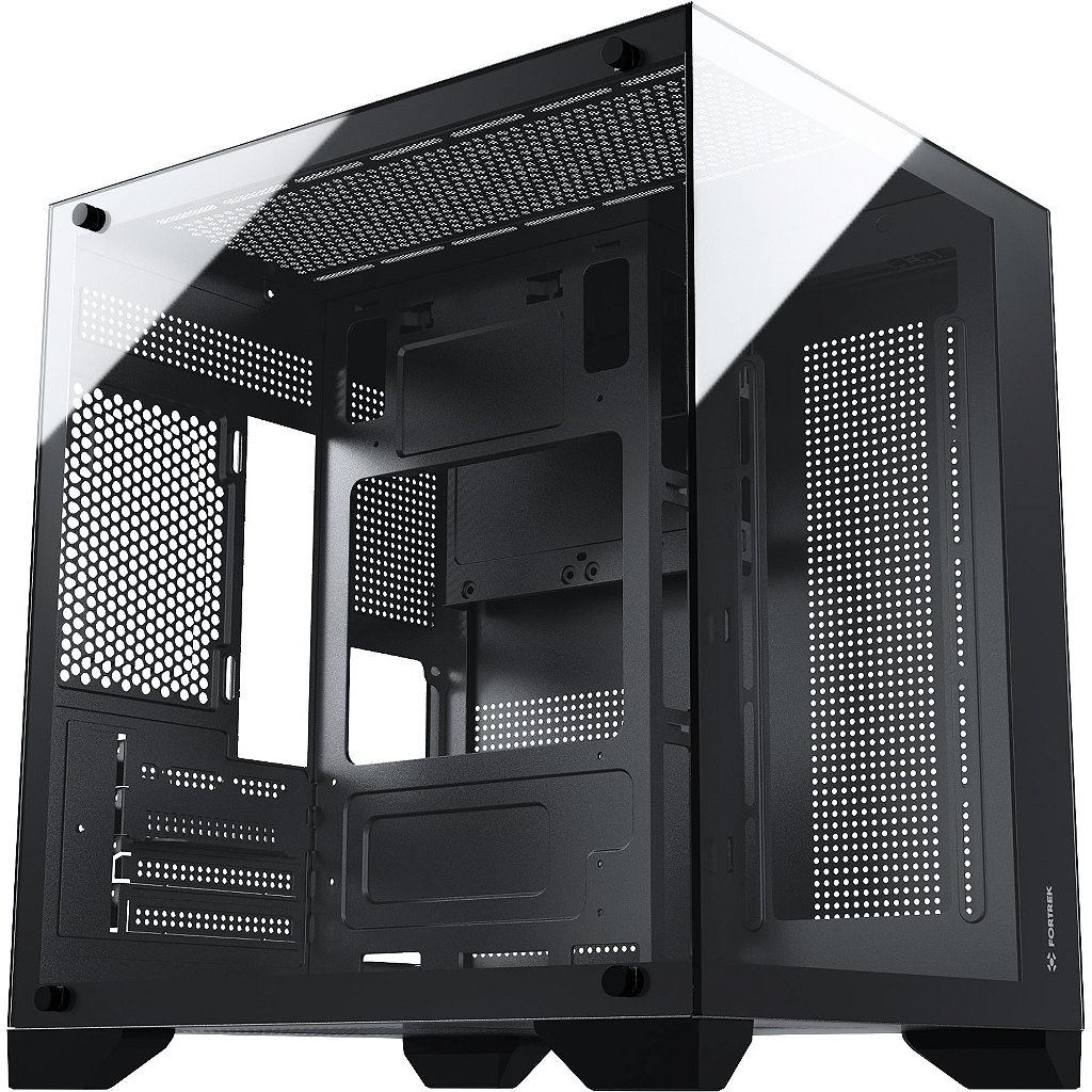 Gabinete Gamer Fortrek Clarity Black Mid Tower Aquário Vidro Temperado Suporte Micro ATX/ITX USB 3.0