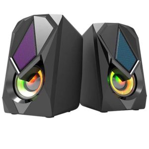 Caixa de Som 2.0 Knup KP-RO800 6W RMS com Iluminação RGB Alimentação USB e Conexão P2 3.5mm para PC e Notebook