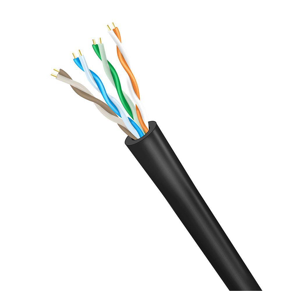 Cabo de Rede Condutti CAT5E 100% Cobre Dupla Capa Blindado Preto Interno/Externo Venda por Metro