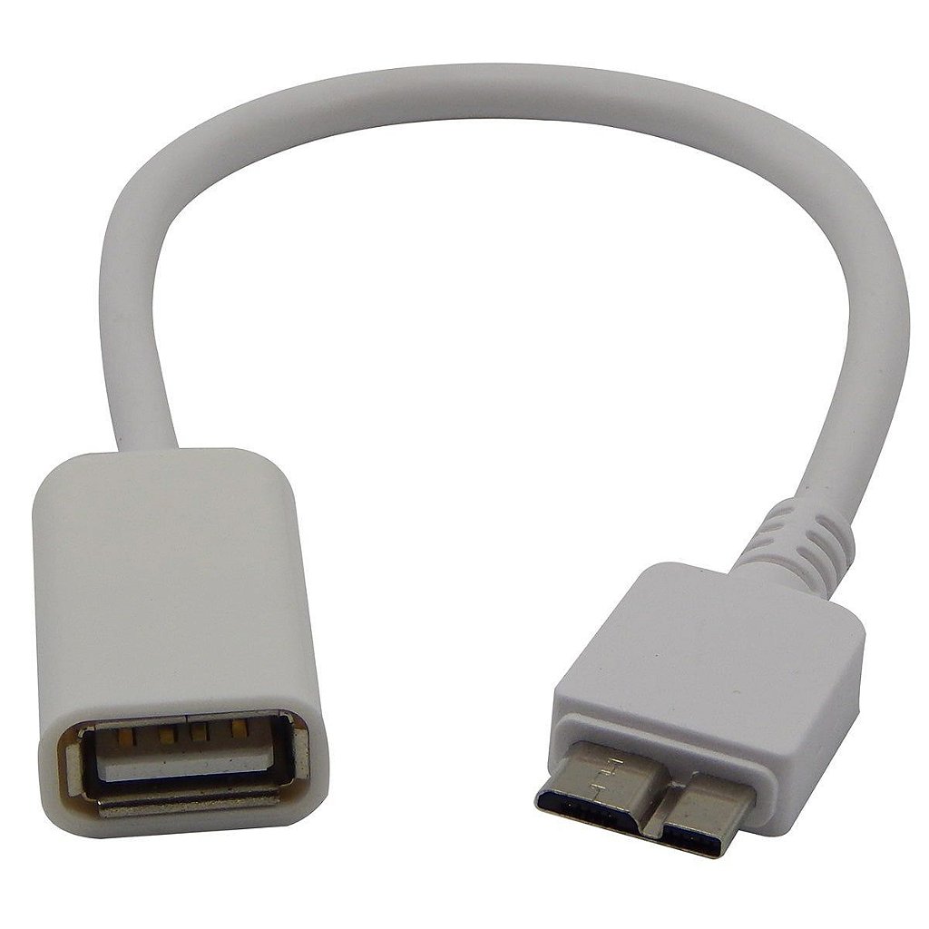 Cabo Adaptador OTG USB 3.0 Micro-B Macho para USB-A Fêmea 20.5cm
