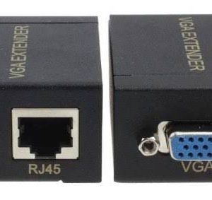 Extensor VGA para RJ45 Cat5e/Cat6 até 60 Metros 1080p Amplificado Plug and Play GENERICO