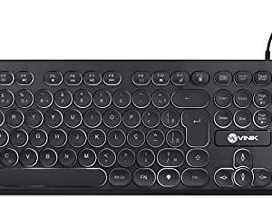 Teclado Vinik TC200 USB Slim com Fio Teclas Chocolate Redondas LED Branco Padrão ABNT2