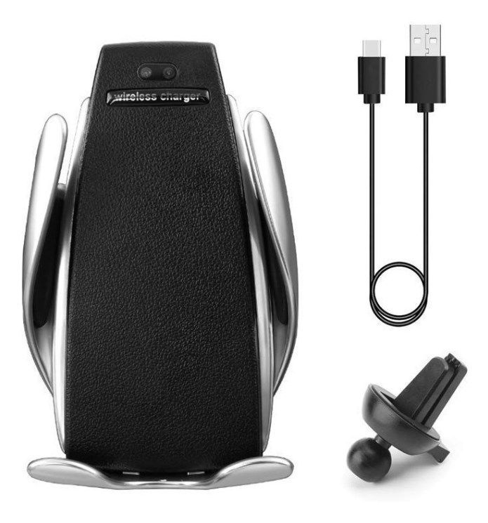 Suporte Veicular com Carregador Wireless Qi 10W Exbom S5 Sensor Infravermelho USB-C para Saída de Ar