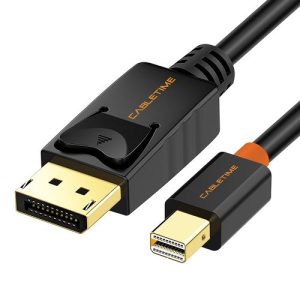 Cabo Mini DisplayPort para DisplayPort 3 Metros Cabletime DP 1.2 Full HD 1080p
