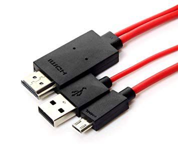 Cabo Adaptador MHL Micro-USB para HDMI com Alimentação USB para Samsung Galaxy S3 S4 Note 2