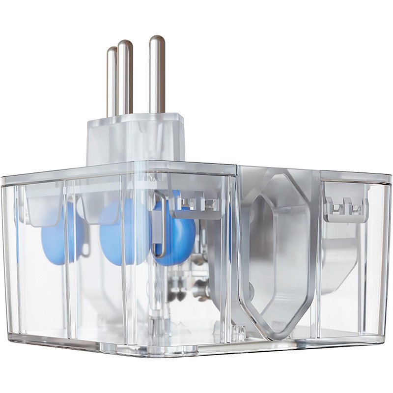 Protetor de Surto DPS Clamper iClamper 3 Tomadas 10A Bivolt 127/220V Transparente NBR 14136 para Reposição - Imagem 4