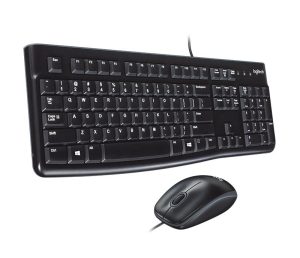 Kit Teclado e Mouse Logitech MK120 USB ABNT2 Preto com Fio