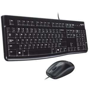 Kit Teclado e Mouse Logitech MK120 USB ABNT2 Preto com Fio