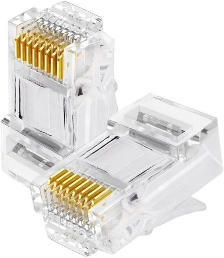 Conector RJ45 Macho Vazado Pass Through EZ Crimp Exbom CAT5e/CAT6 Pacote com 100 Unidades