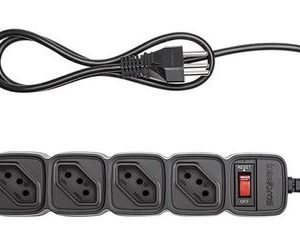 Protetor de Surtos Intelbras EPE 205 Preto 5 Tomadas 10A Bivolt Cabo 1m Filtro de Linha