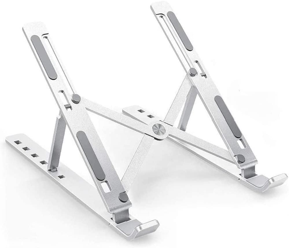 Suporte para Notebook Ergonômico Dobrável Portátil Oberon em Alumínio com 6 Níveis de Ajuste de Altura