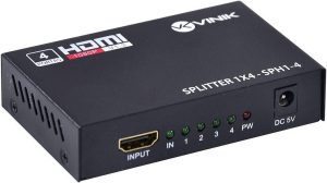 Splitter HDMI Tomate MTV-114 1x4 Divisor 1 Entrada 4 Saídas Full HD 1080p 3D v1.4 com Fonte