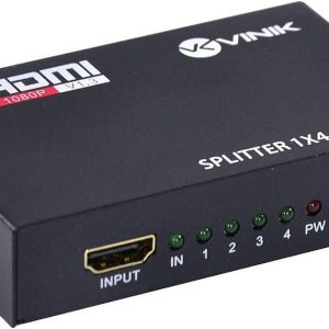 Splitter HDMI Tomate MTV-114 1x4 Divisor 1 Entrada 4 Saídas Full HD 1080p 3D v1.4 com Fonte