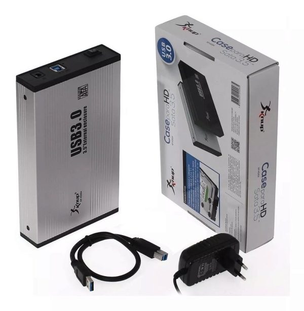 Case Externa Gaveta para HD 3.5" SATA Knup KP-HD004 USB 3.0 Alumínio com Fonte de Alimentação