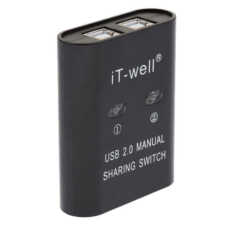 Switch Compartilhador USB 2.0 Manual 2 Portas para Impressora Teclado Mouse Scanner - Imagem 2