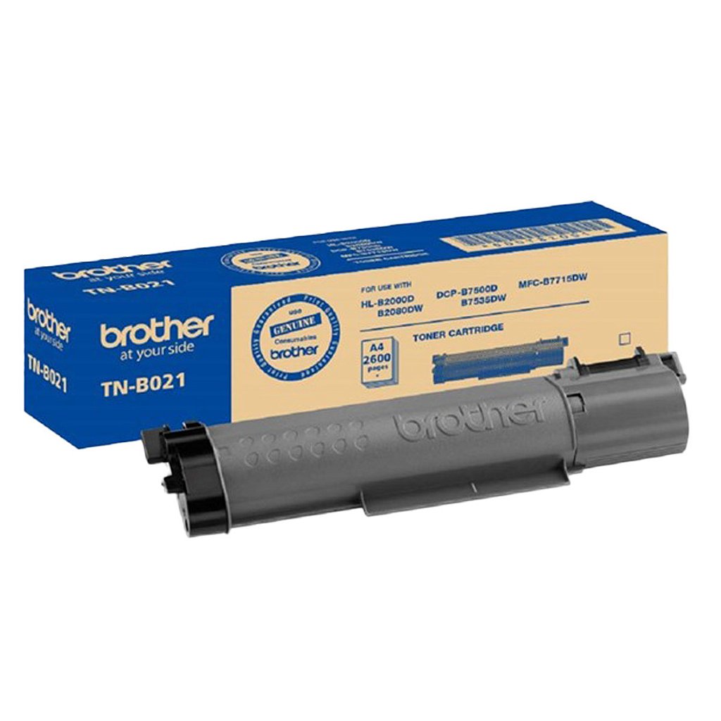 Toner Brother TN-B021 Original Preto para Impressoras HL-B2080DW DCP-B7520DW DCP-B7535DW Rendimento 2.600 Páginas