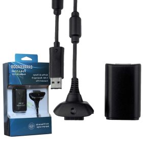 Kit Carregador e Bateria Knup LB-5123 para Controle Xbox 360 7600mAh com Cabo USB 1.40m