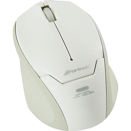 Mouse Mini Fortrek MM-601 Óptico USB com Cabo Retrátil 1000dpi Branco
