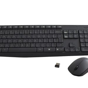 Kit Teclado e Mouse Sem Fio Logitech MK235 Conexão USB Layout ABNT2 1000 DPI Cinza