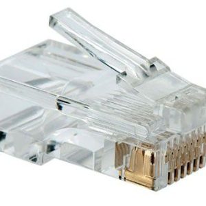 Conector de Rede RJ45 Macho EXBOM 8P8C CAT5e/CAT6 Cristal para Crimpagem de Cabo de Rede - Unidade