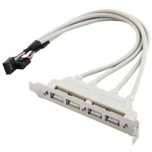 Espelho Traseiro Bracket 4 Portas USB 2.0 para Placa Mãe Conector 9 Pinos 30cm