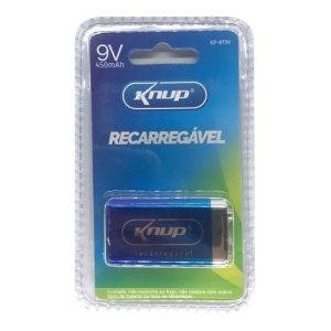 Bateria Recarregável Knup KP-BT9V Formato 9V 450mAh