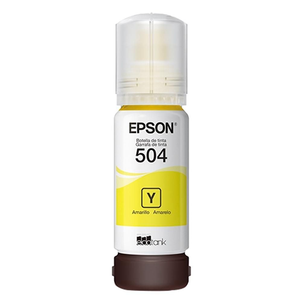 Refil de Tinta Epson T504 Amarelo Original 70ml C13T03N32A para EcoTank L4150 L4160 L6161 L6171 L6191