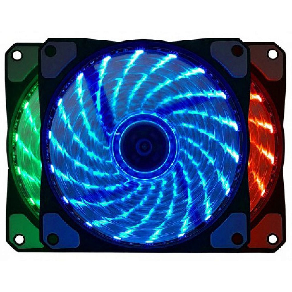 Cooler Fan para Gabinete Bluecase BF-06RGB 120mm LED RGB 7 Cores 1200 RPM Conector Molex