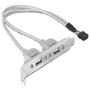 Espelho Traseiro Bracket 2x Portas USB 2.0 com Cabo para Conector 9 Pinos Placa Mãe