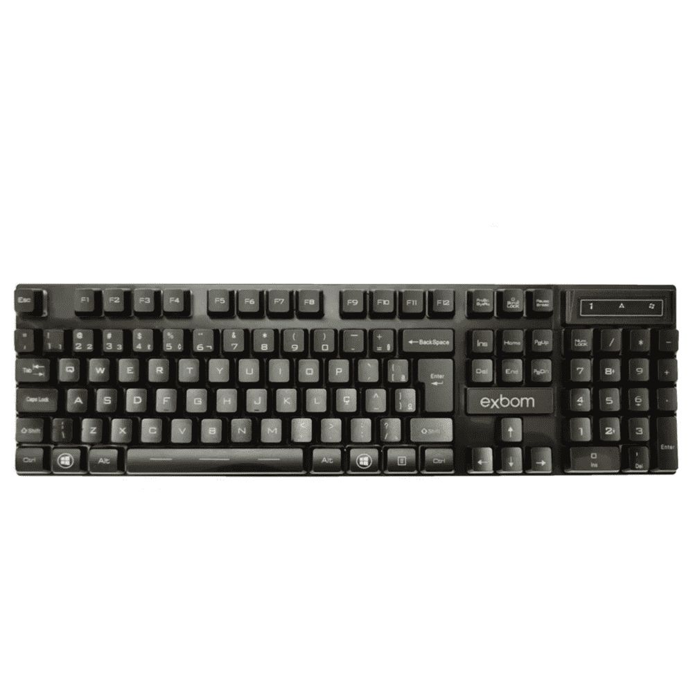 Kit Teclado e Mouse Gamer Exbom BK-G550 USB LED Rainbow ABNT2 2400 DPI - Imagem 4