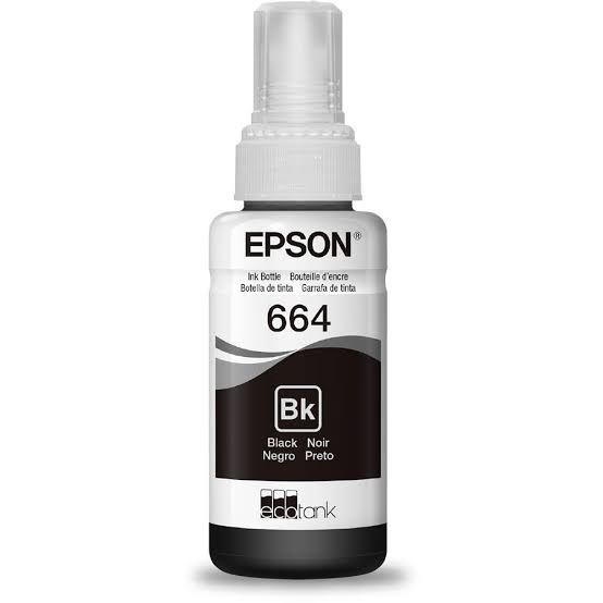 Refil de Tinta Epson T664 120 Original Preto 70ml para Impressoras EcoTank L110 L200 L300 L355 L555 L1300 - Imagem 2